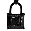 14K White Gold 3.37 ct Diamond Mens Black Lock Pendant - 24diamonds.com
