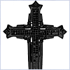 14K White Gold 2.18 ct Diamond Mens Black Cross Pendant - 24diamonds.com