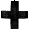 14K White Gold 6.95 ct Diamond Mens Black Cross Pendant - 24diamonds.com