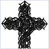 14K White Gold 1.59 ct Diamond Mens Black Cross Pendant - 24diamonds.com