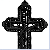 14K White Gold 1.02 ct Diamond Mens Black Cross Pendant - 24diamonds.com