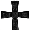 14K White Gold 4.67 ct Diamond Mens Black Cross Pendant - 24diamonds.com