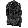14K White Gold 2.01 ct Diamond Mens Black Jesus Pendant - 24diamonds.com