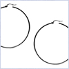 10K White Gold Hoop Womens Earrings 2 1/4 Inches - 24diamonds.com