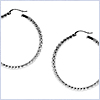 10K White Gold Hoop Womens Earrings 1 5/8 Inches - 24diamonds.com