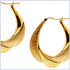 10K Yellow Gold Hoop Womens Earrings 1 11/16 Inches - 24diamonds.com