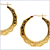 10K Yellow Gold Hoop Womens Earrings 1 1/2 Inches - 24diamonds.com