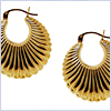 10K Yellow Gold Hoop Womens Earrings 1 1/16 Inches - 24diamonds.com