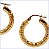 10K Yellow Gold Hoop Womens Earrings 7/8 Inches - 24diamonds.com