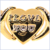 10K Two Tone Gold Womens Heart Bracelet 8 Inches - 24diamonds.com