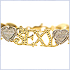 10K Two Tone Gold Womens SEXY Bracelet 8 Inches - 24diamonds.com