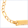 10K Yellow Gold Kids ID Figaro Bracelet 6 Inches - 24diamonds.com