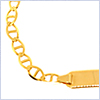 10K Yellow Gold Kids ID Mariner Bracelet 6 Inches - 24diamonds.com