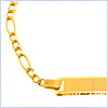 10K Yellow Gold Kids ID Figaro Bracelet  6 Inches - 24diamonds.com