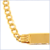 10K Yellow Gold Kids ID Concave Curb Bracelet 6 Inches - 24diamonds.com