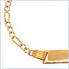 10K Yellow Gold Kids ID Figaro Bracelet 6 Inches - 24diamonds.com