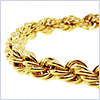 10K Yellow Gold Womens Rope Bracelet 8 1/4 Inches - 24diamonds.com