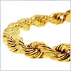 10K Yellow Gold Womens Rope Bracelet 8 Inches - 24diamonds.com