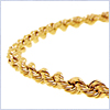10K Yellow Gold Womens Rope Bracelet 8 Inches - 24diamonds.com