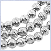 10K White Gold Mens Bead Moon Chain 40 Inches - 24diamonds.com