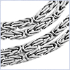 10K White Gold Mens Byzantine Chain 26 Inches - 24diamonds.com