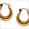 10K Yellow Gold Hoop Womens Earrings 11/16 Inches - 24diamonds.com