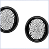 14K White Gold 2.90 ct Diamond Womens Onyx Stud Earrings - 24diamonds.com