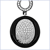 14K White Gold 3.39 ct Diamond Womens Onyx Pendant - 24diamonds.com
