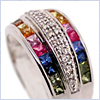 14K White Gold 2.00 ct Sapphire Diamond Womens Ring - 24diamonds.com