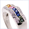14K White Gold 1.00 ct Sapphire Diamond Womens Ring - 24diamonds.com