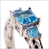 14K White Gold 1.27 ct Blue Topaz Womens Ring - 24diamonds.com