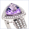 14K White Gold 2.59 ct Amethyst Diamond Womens Ring - 24diamonds.com