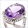 14K White Gold 5.22 ct Amethyst Diamond Womens Ring - 24diamonds.com