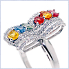 14K White Gold 1.32 ct Gemstone Diamond Womens Ring - 24diamonds.com