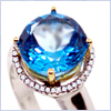 14K White Gold 4.29 ct Topaz Diamond Womens Ring - 24diamonds.com