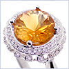 14K White Gold 3.08 ct Citrine Diamond Womens Ring - 24diamonds.com
