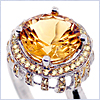 14K White Gold 3.22 ct Citrine Diamond Womens Ring - 24diamonds.com