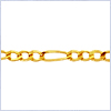 10K Yellow Gold Unisex Figaro Chain 20 Inches - 24diamonds.com