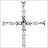 14K White Gold 0.17 ct Diamond Womens Cross Pendant - 24diamonds.com
