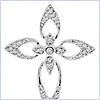 14K White Gold 0.12 ct Diamond Womens Cross Pendant - 24diamonds.com