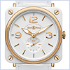 Bell & Ross Aviation BR-S White Ceramic & Gold Womens Watch BRS-98-WCR - 24diamonds.com