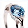 925 Sterling Silver 3.00 ct Blue Topaz Womens Ring - 24diamonds.com