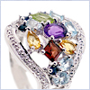 925 Sterling Silver 3.29 ct Multi-Gemstone Womens Ring - 24diamonds.com