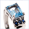 925 Sterling Silver 1.63 ct Aquamarine & Sapphire Womens Ring - 24diamonds.com
