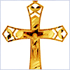 10K Yellow Gold Mens Jesus Christ Cross Pendant - 24diamonds.com