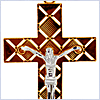 10K Yellow Gold Mens Jesus Christ Cross Pendant - 24diamonds.com