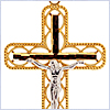 10K Yellow Gold Unisex Jesus Christ Cross Pendant - 24diamonds.com