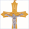 10K Yellow Gold Mens Jesus Christ Cross Pendant - 24diamonds.com