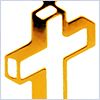 10K Yellow Gold Unisex Cross Pendant - 24diamonds.com