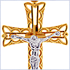 10K Yellow Gold Unisex Jesus Christ Cross Pendant - 24diamonds.com